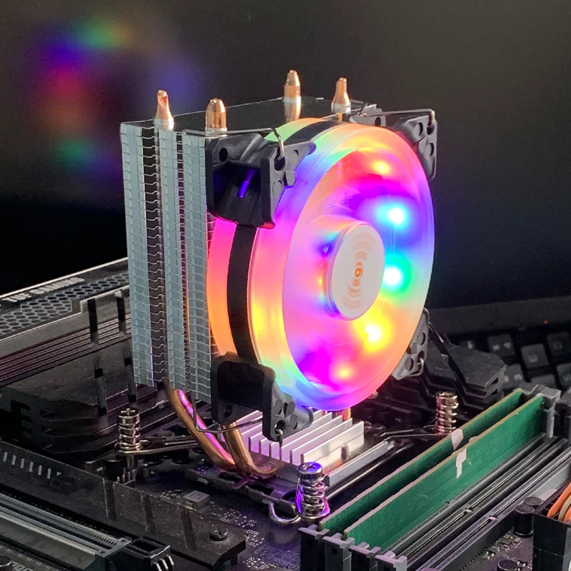2Heat Pipes CPU Cooler X99 RGB PC Cooling fan For Intel LGA X99 1366 1150 1151 1155 1200 1700 2011 X79 AM3 AM4 AM5 Ventilador