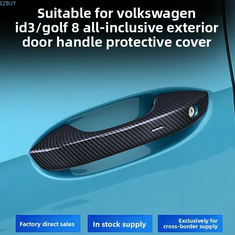 Door Handle Covers for Volkswagen ID.3 and 8th-Generation Golf 8: Black Glossy Trim Accessories