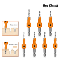 1-5PCS 8mm Shank HSS Woodworking Countersink Router Bit Screw Extractor Remon Demolition for Wood Milling Cutter