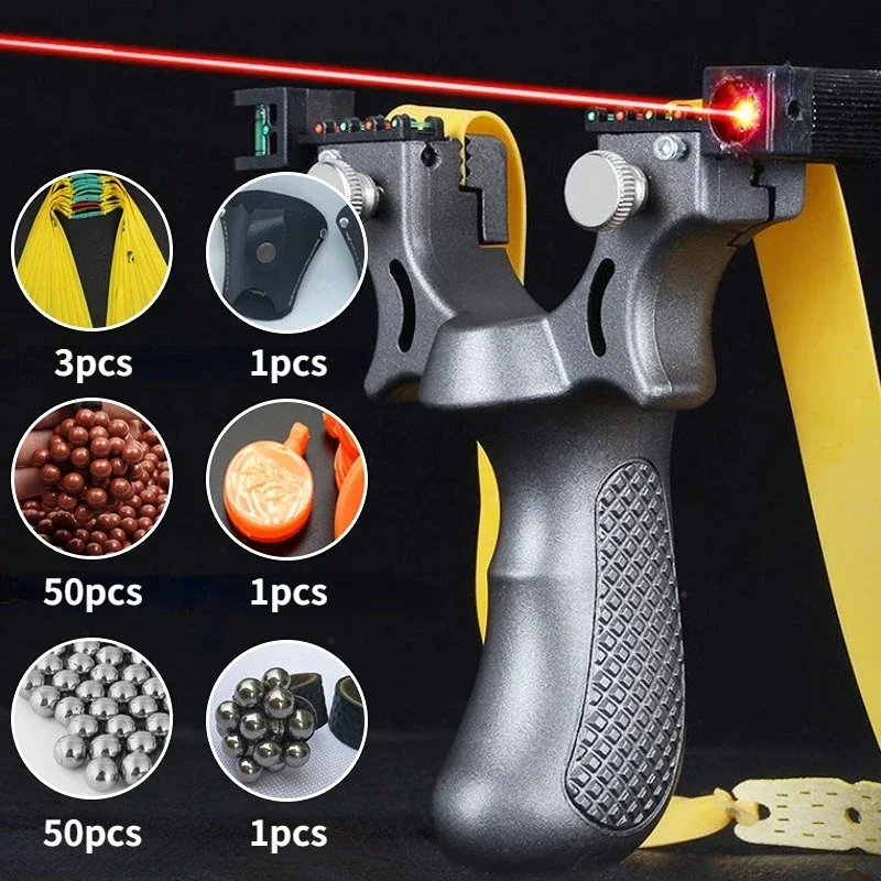 

High-power Laser Aiming Slingshot Resin Outdoor Sports Hunting Shooting Catapult Competition Practice Using High Precision Solid