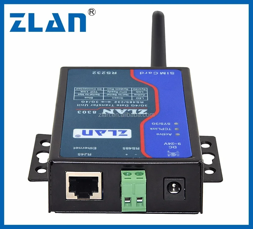 ZLAN8303 2G 3G DTU porta seriale RS232 RS485 a Telecom 2G/3G RJ45 modem gsm ethernet GPRS
