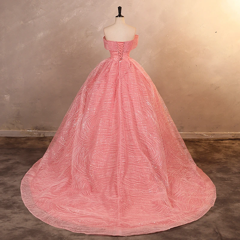 متوفر في المخزون الوردي 15 فساتين Quinceanera ثوب حفلة رخيصة فستان رسمي مخصص 2025 #2