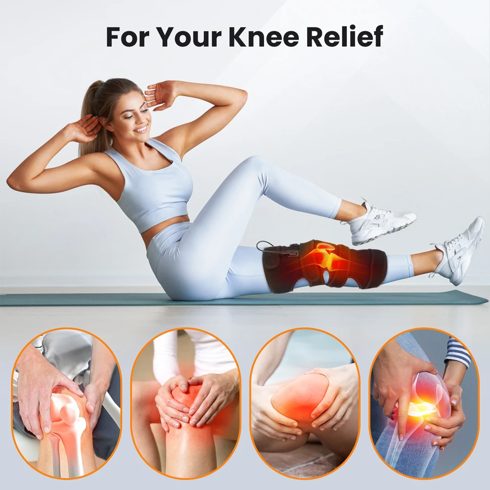 Обновленный электрический нагревательный наколенник, очень большой горячий компресс, вибрационный массажер для ног и колена с подогревом для физиотерапии суставов при артрите