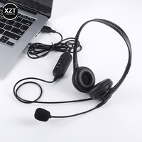 3.5mm Computer Laptop Headphone with Noise Cancelling Microphone Chatting Network Teaching Video Conferencing USB Wired Headset