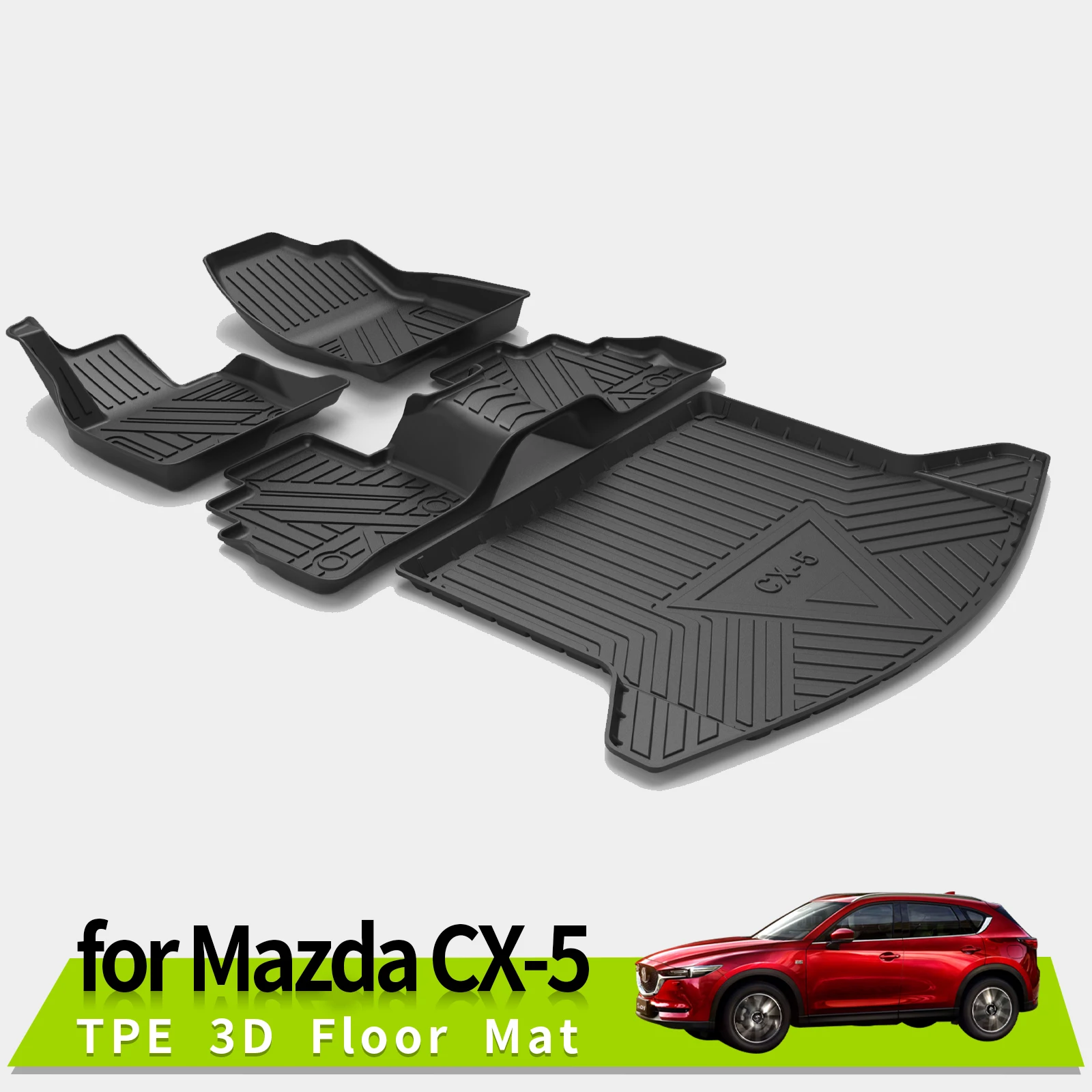 

for Mazda CX-5 2017-2023 CX5 Car Floor Mats Trunk Backrest Pad TPE