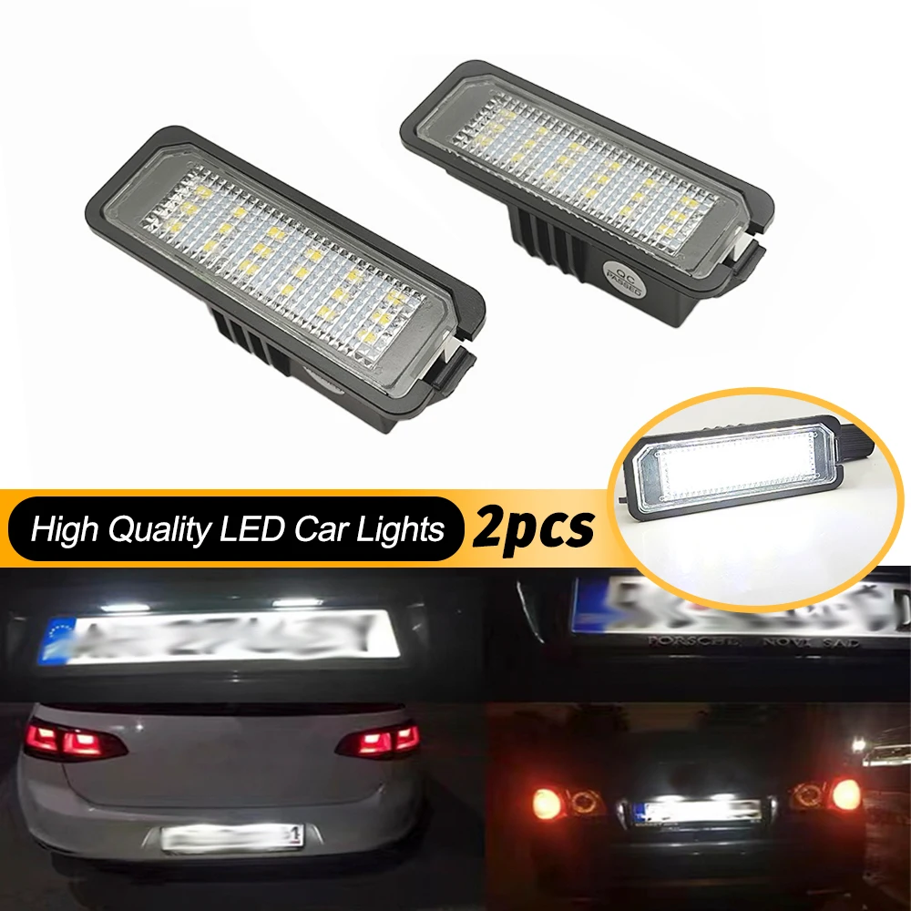 2pcs Number License Plate Light Lamp No Error LED White for VW Golf MK5 MK6 MK7 Passat Polo CC Eos