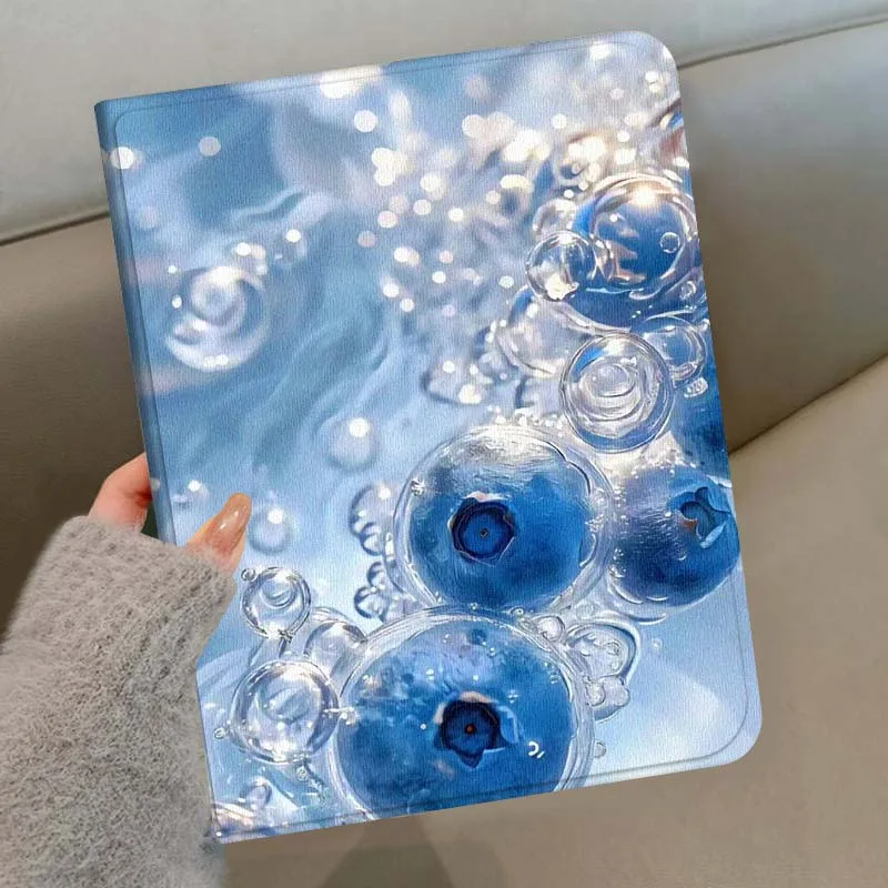 Blueberry Bubble Water For Samsung Galaxy Tab S11 S10 S9 S8 S7 S6 A9 A8 A11 Lite FE Plus Pen Tray Tablet Case Soft
