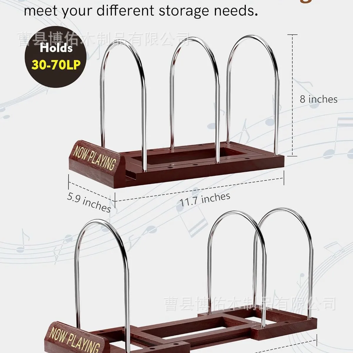 Wooden Home Desktop Vertical Vinyl Record Storage Rack Office Document Bookstand CD Disc Organizing Rack