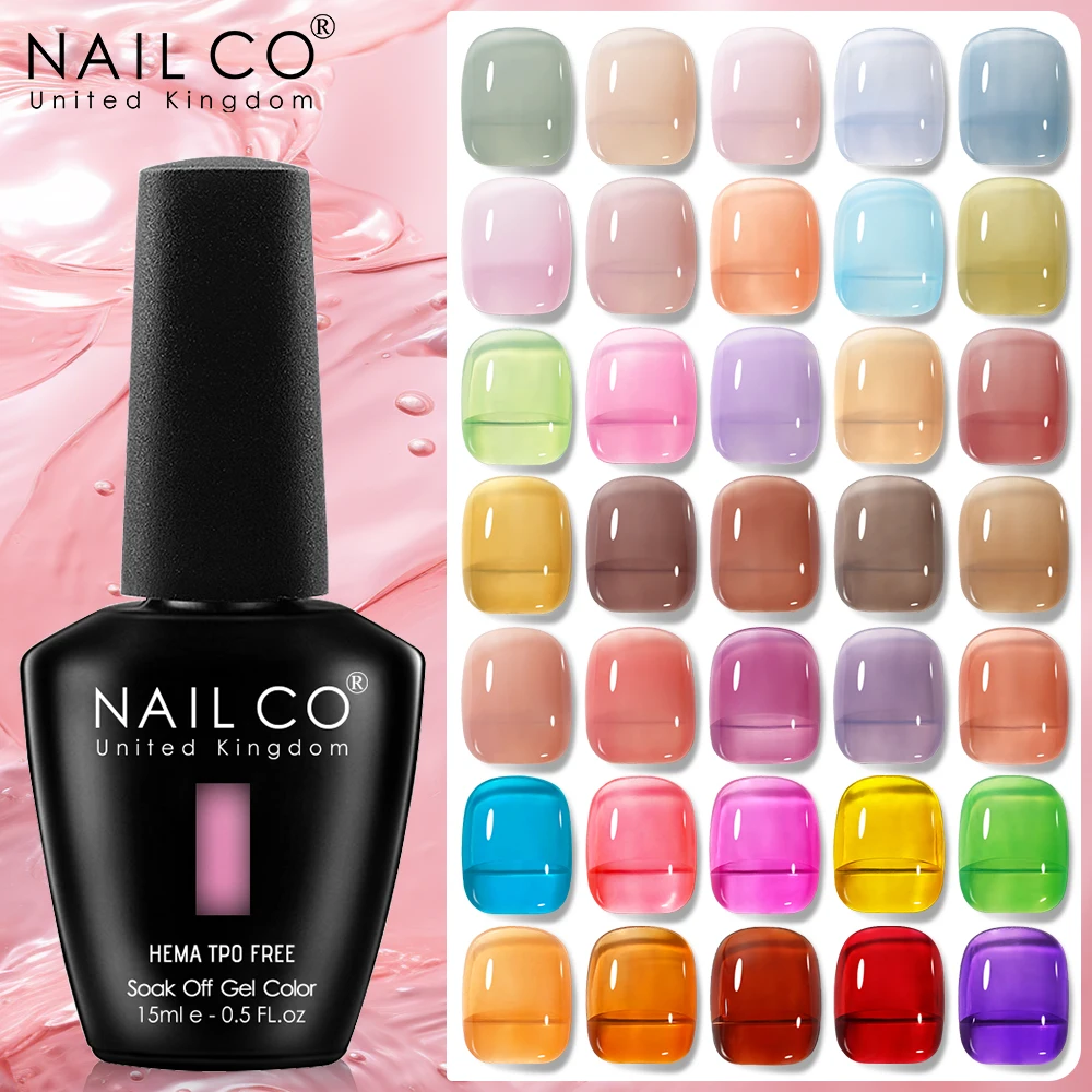 NAILCO-esmalte de uñas de Gel de gelatina colorido, 15ml, Color precioso, HEMA, libre de TPO, UV LED, barniz de Gel semipermanente de larga duración