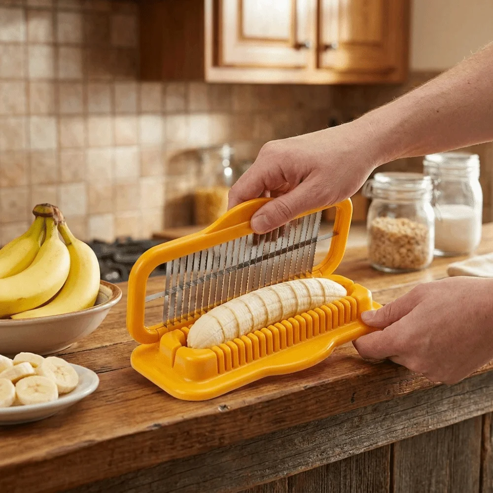 Multi-functional Stainless Steel Ham Slicer Efficient Time-Saving Hot Dog Slicer Manual Banana Slicer Kitchen Gadget view 4
