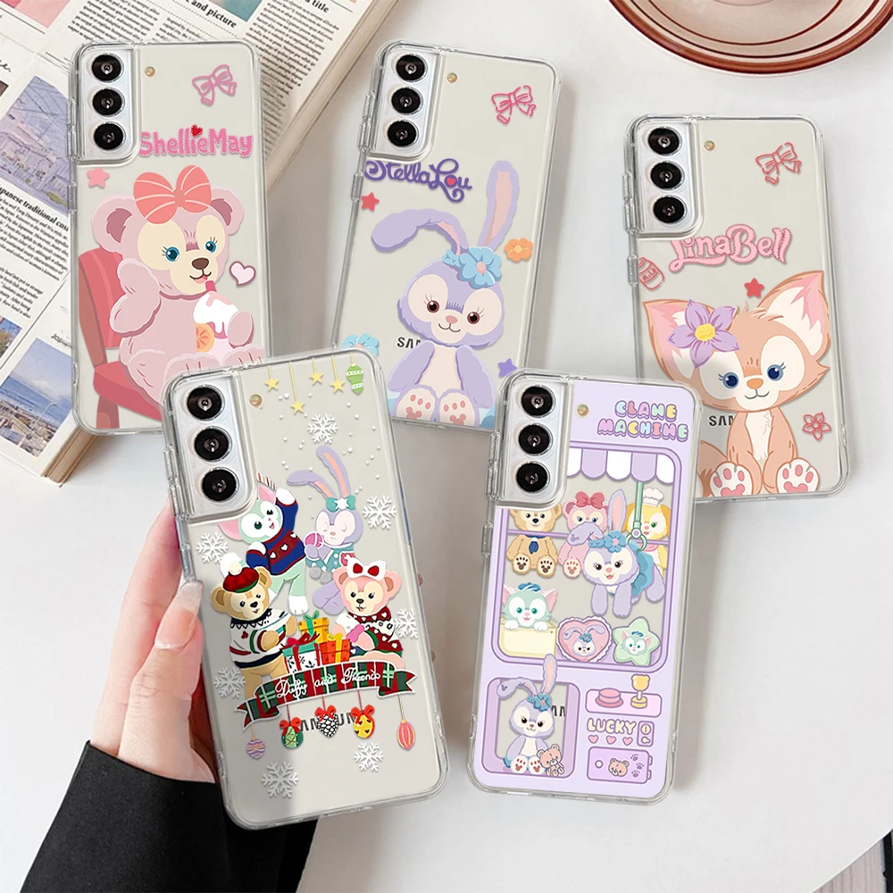 Funda de Disney The Duffy familyTransparent phone case For Samsung Galaxy S 23 22 PLUS ULTRA silicone soft shockproof covers