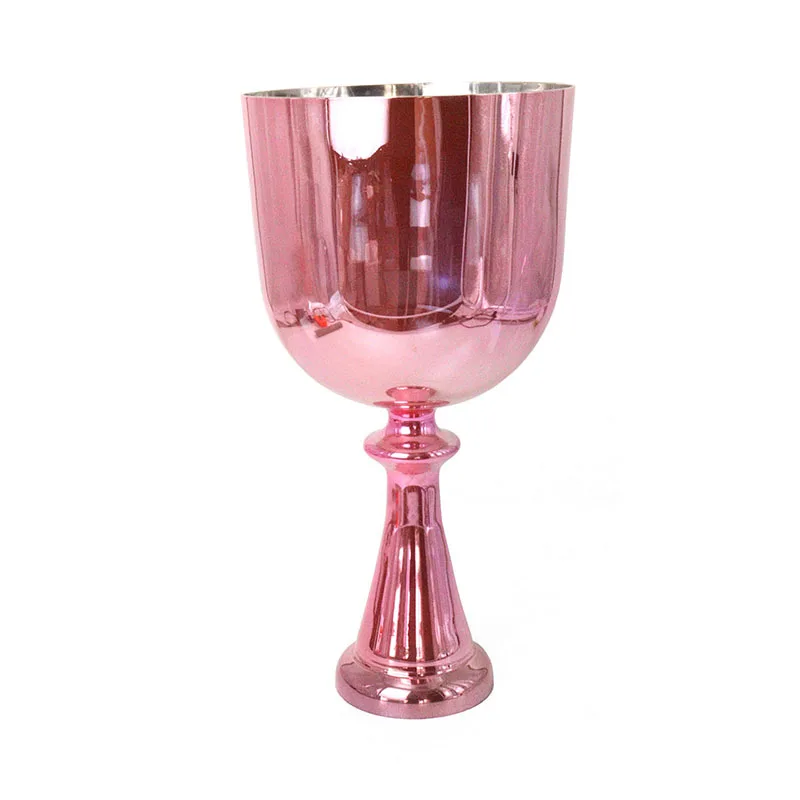 Cherry Blossom Pink Handheld Chalice Crystal Singing Bowl Percussion Yoga Healing Singing Bowl Crystal Music Bowl