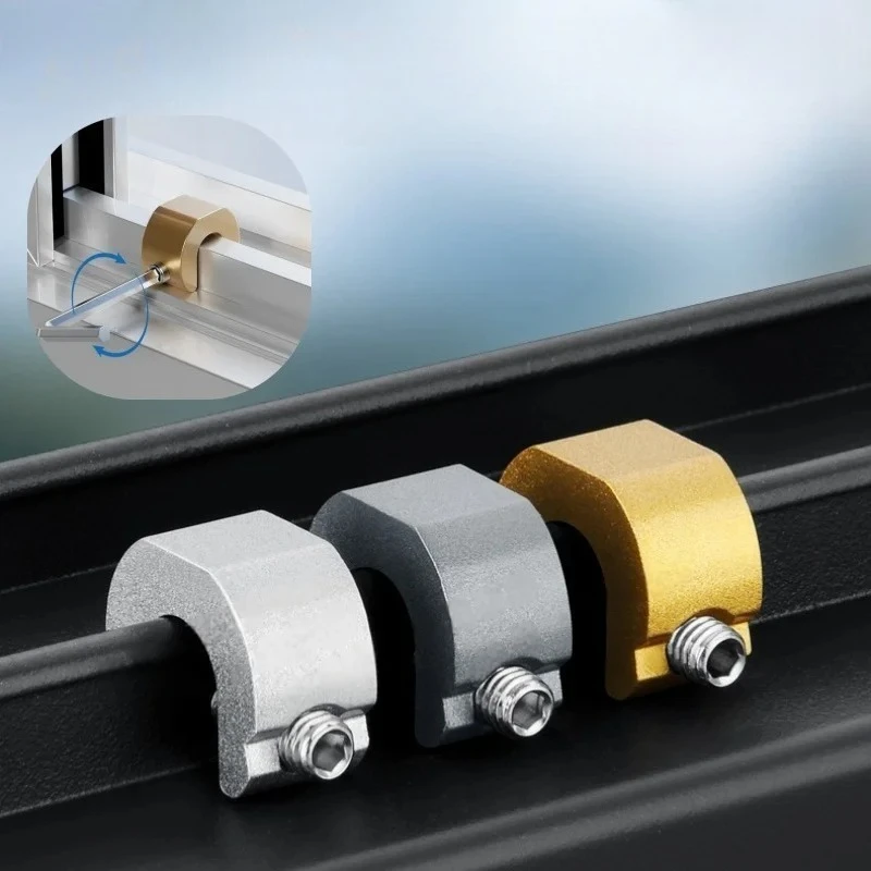 1/3pcs Aluminum Alloy Window Lock Stopper Sliding Window Anti-theft lock Sliding Door Window Baby Kids Child Safety Doors Lock