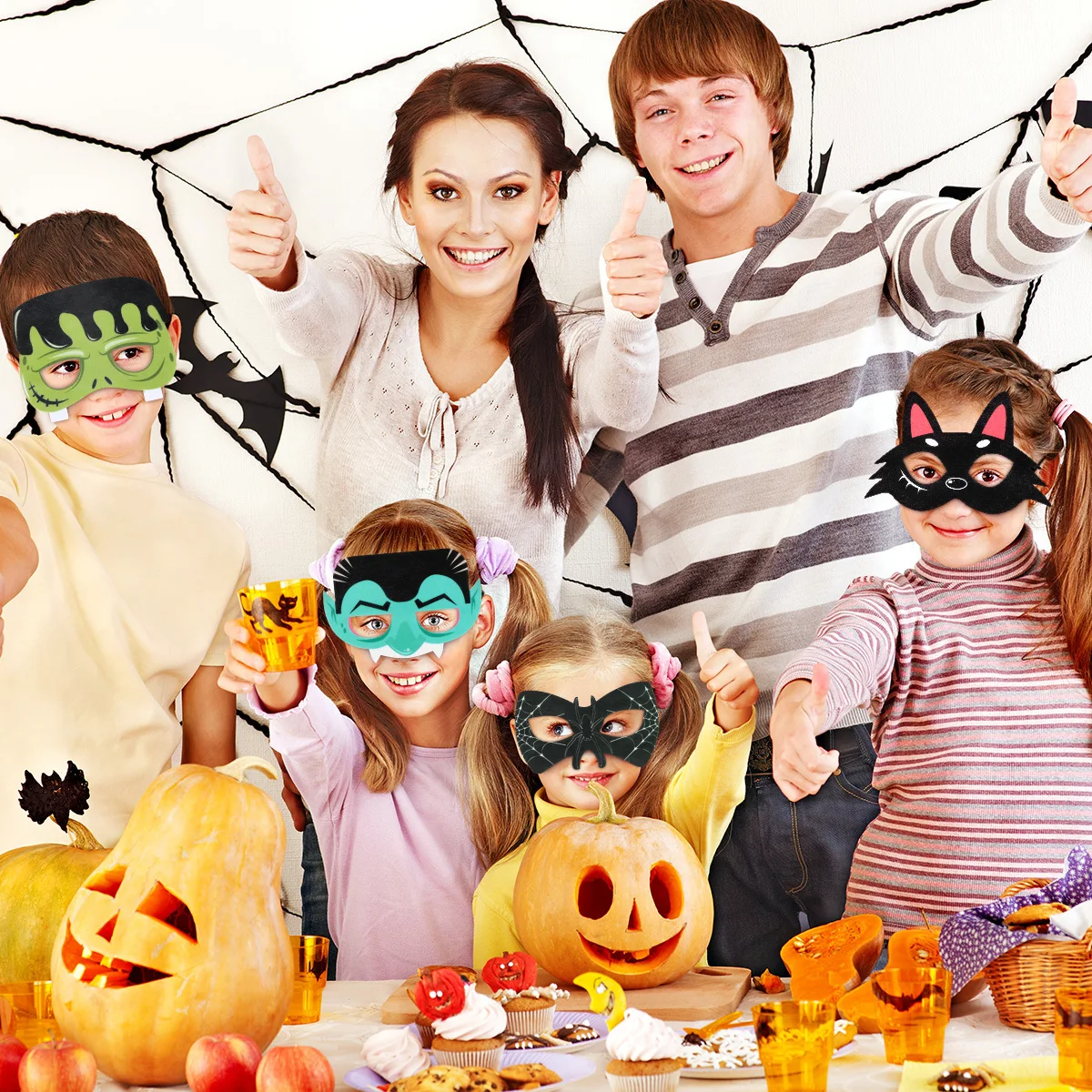 12 pezzi maschere cosplay di Halloween regolabili per bambini festa in maschera decorazioni per costumi divertenti maschera divertente maschera in maschera