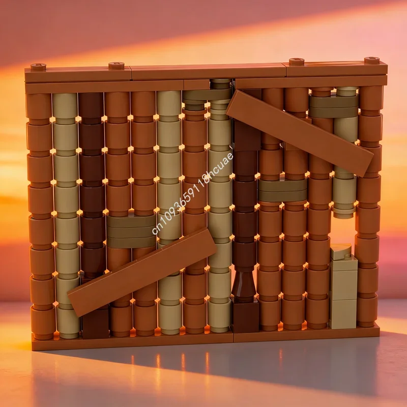 132pcs MOC Fortnite Unedited Wood Wall Model Building Blocks Architecture DIY Toys Creative Festival Gifts Idea Education