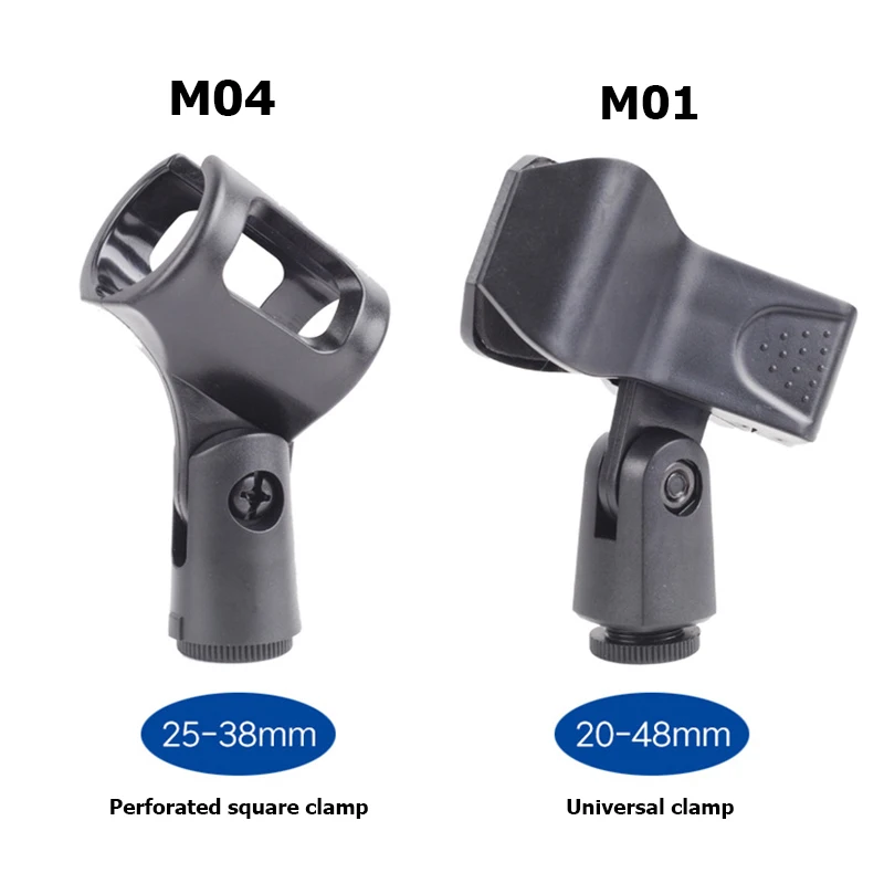 1PCS Universal Microphone Clip 20-48mm Plastics Black For Mic Holder Handheld Microphone Wireless/Wire Mic Stand Accessory