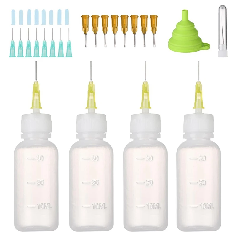30Ml Needle Tip Squeeze Bottle, Applicator Bottle, Precision Tip Applicator Bottle With Funnel For Small Gluing Projects