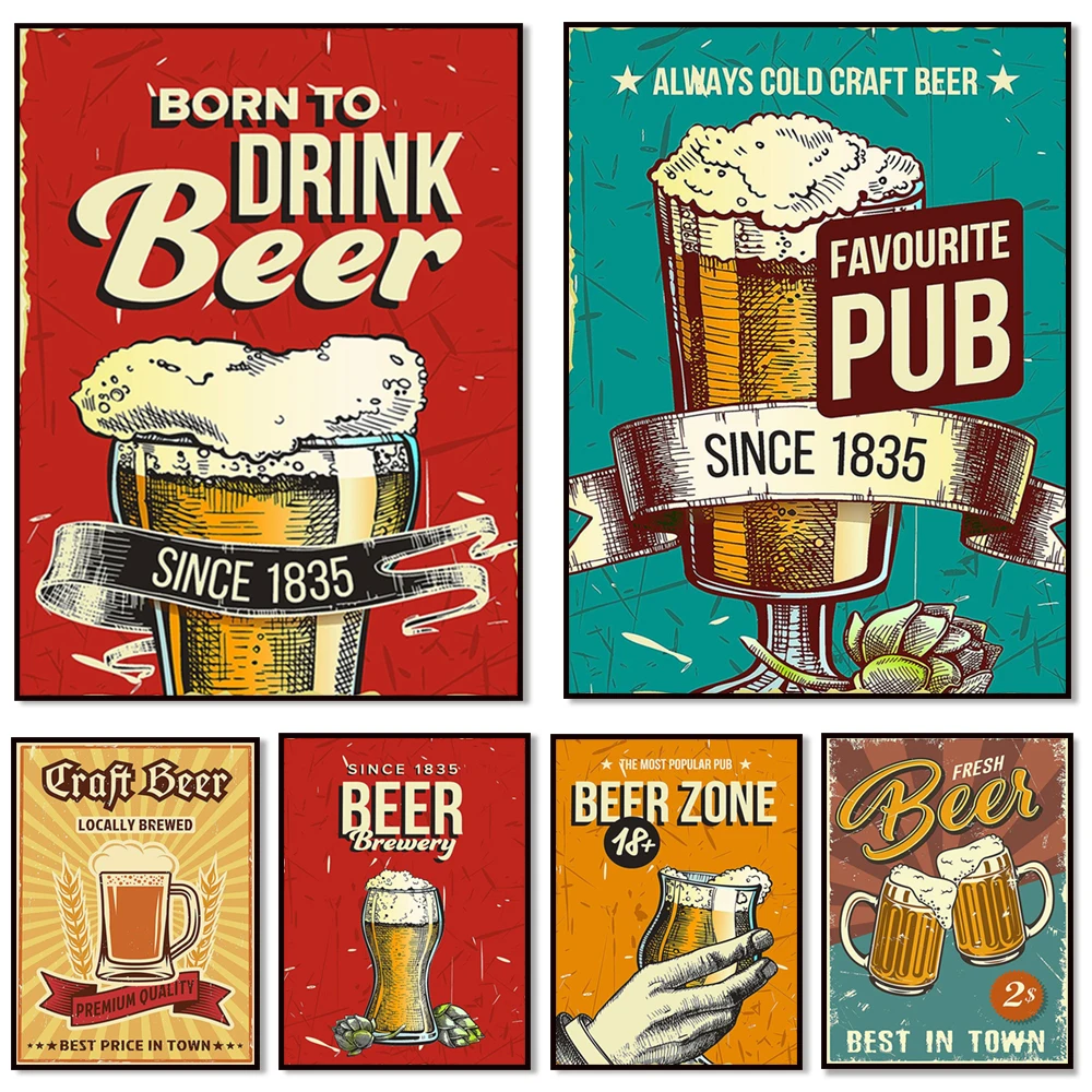 Favorite pub poster, brewery, cold craft beer, beer area, brewery, beer art, bar decor ideas, gifts for beer lovers