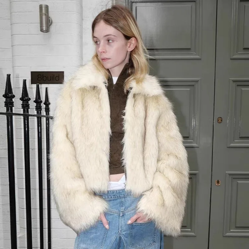 

Eco-Friendly Fur ort Coat Women's Winter Outerwear 2025 New Sle Casual Loose Fit Thiened Cotton Jaet