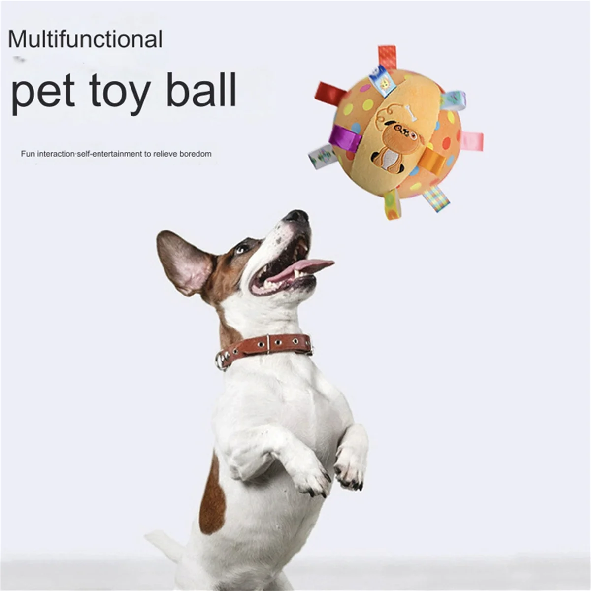 Interactive Ball Dog Toy Plush Dog Toys Soccer Ball with Straps Dog Training Toy Dog Balls for Small & Medium Dog B