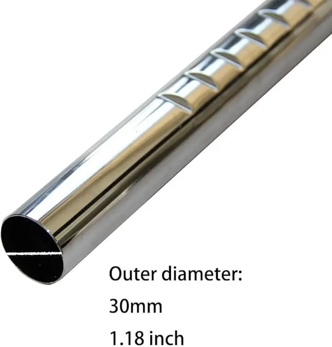 Замена вакуумного шланга — регулируемая длина, хром, 32 мм (1-1/4 дюйма), 1 адаптер, подходит для центральных пылесосов (не Miele)