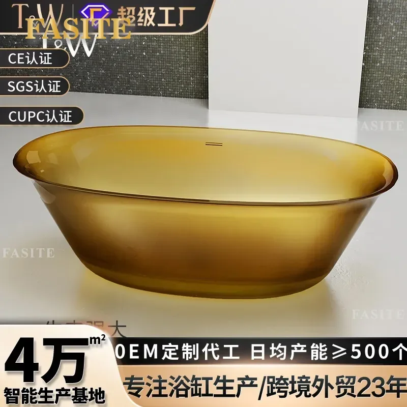 for Bathtub Transparent Resin Household Independent Integrated Hotel Bathtub