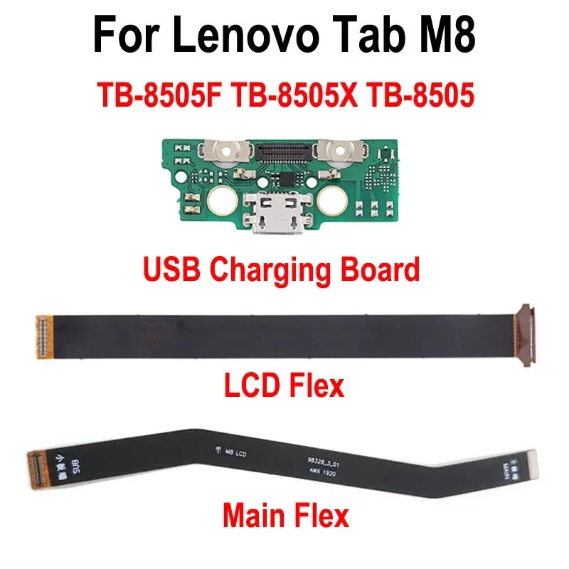 Gefenis USB Charging Port Connector Charge Dock Board LCD Motherboard Main Board Flex Cable For Lenovo Tab M8 TB-8505X TB-8505F