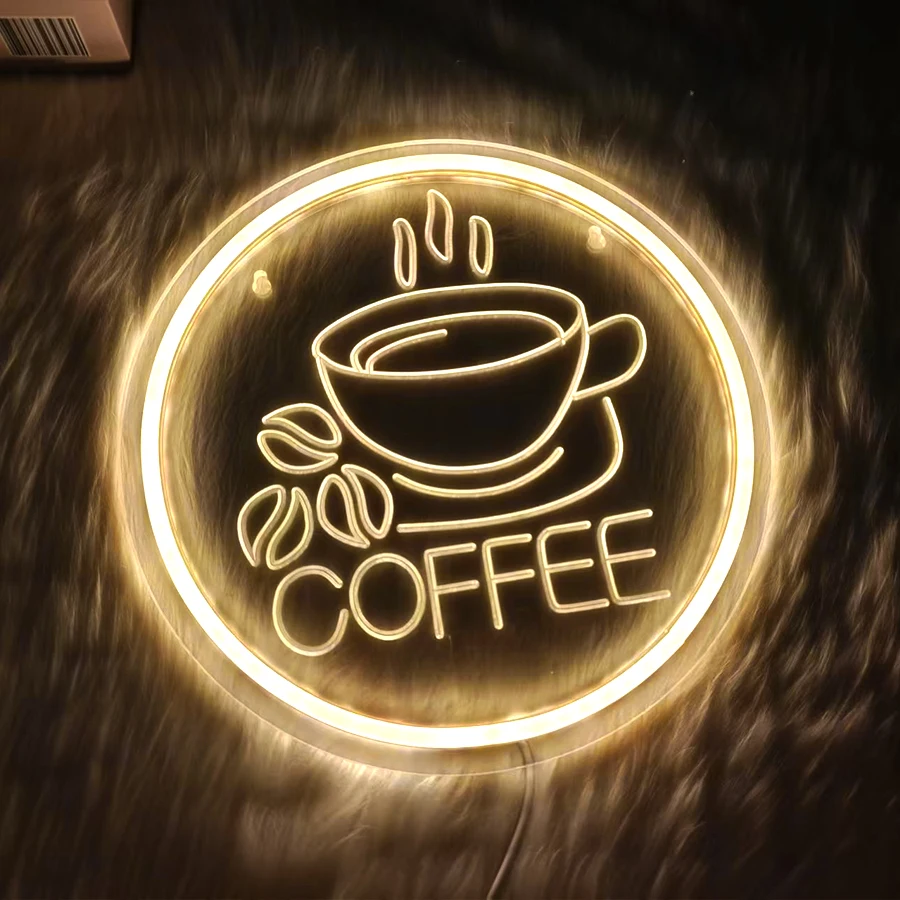 لافتة نيون القهوة لديكور الحائط، ضوء نيون LED للمقهى، البار، المنزل، المطعم، المتجر، كهف الرجل، الحفلات، عيد الميلاد، الهالوين