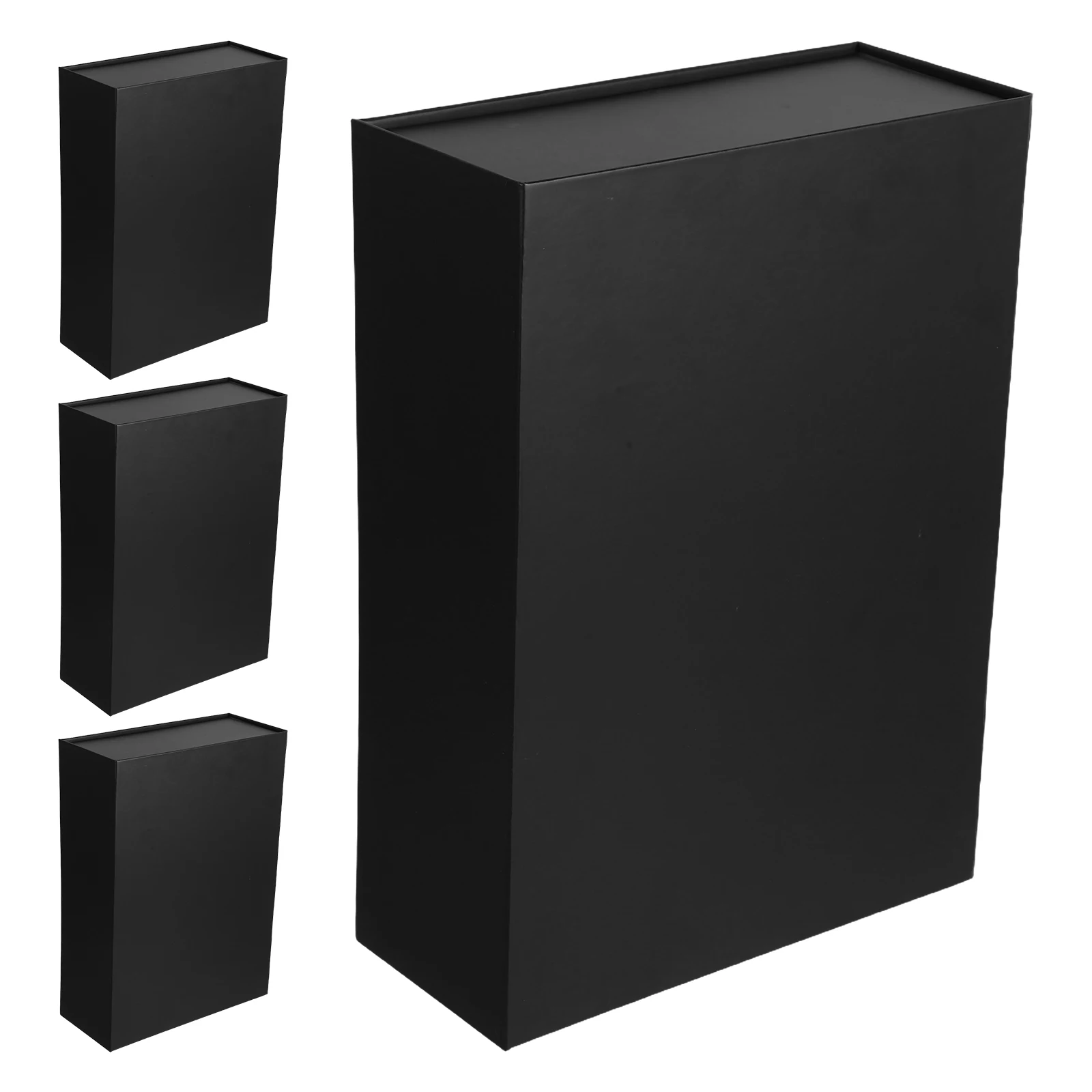 

4 pcs Magnetic Folding Gift Box Black Collapsible Present Storage Box For Jewelry Watches Cosmetics Wedding Birthday Valentine