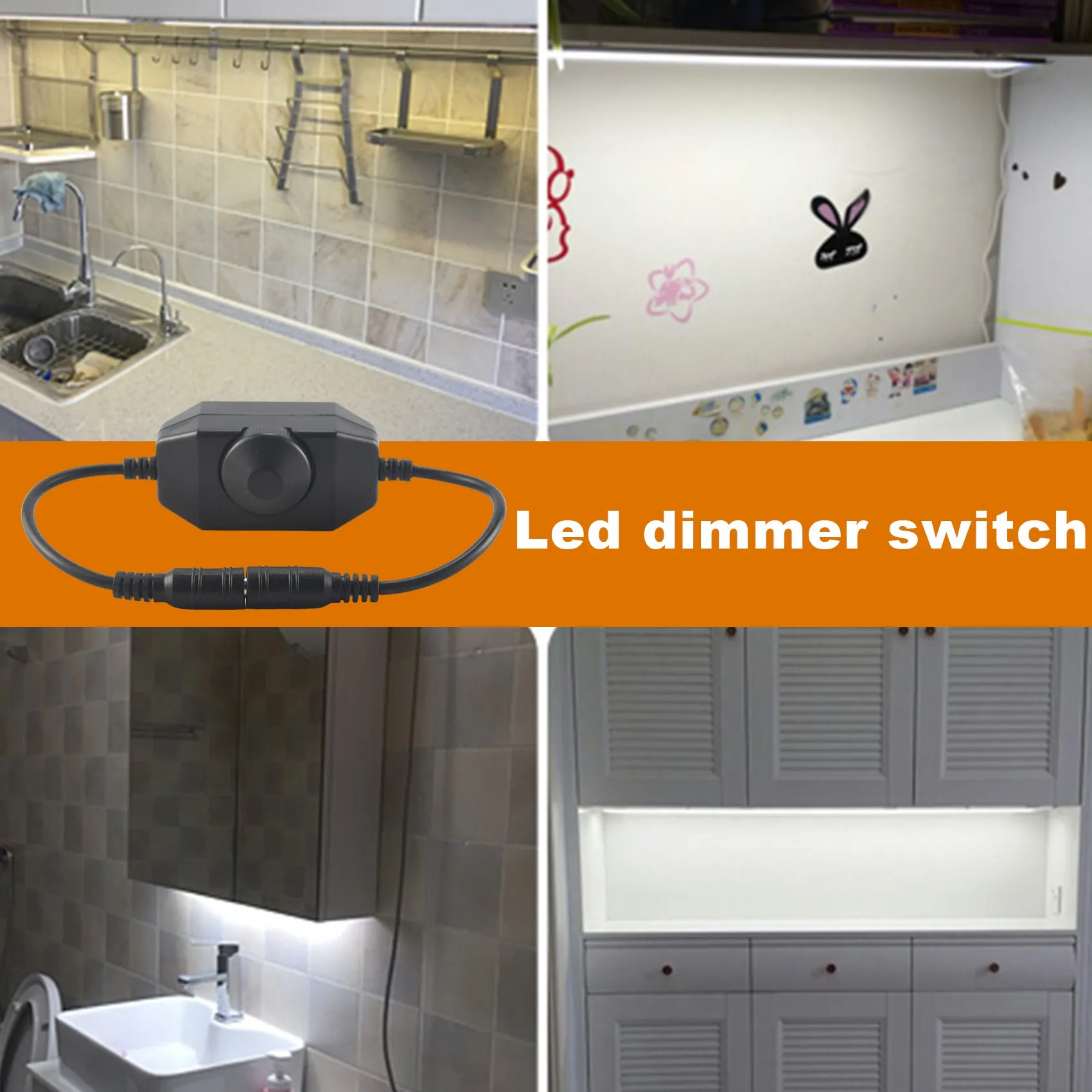 XTECH LED 바 조명 조광기, DC 12V-24V 6A 조광기 스위치, LED 바 조명에 적합, LED 로프 조명 3528, 5050, 5630(검은색)