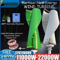 22KW With Hybrid OFF Grid System 11000W 15000W 12V 24V 48V Off Grid Renewable Energy System Vertical Axis Wind Energy Turbine