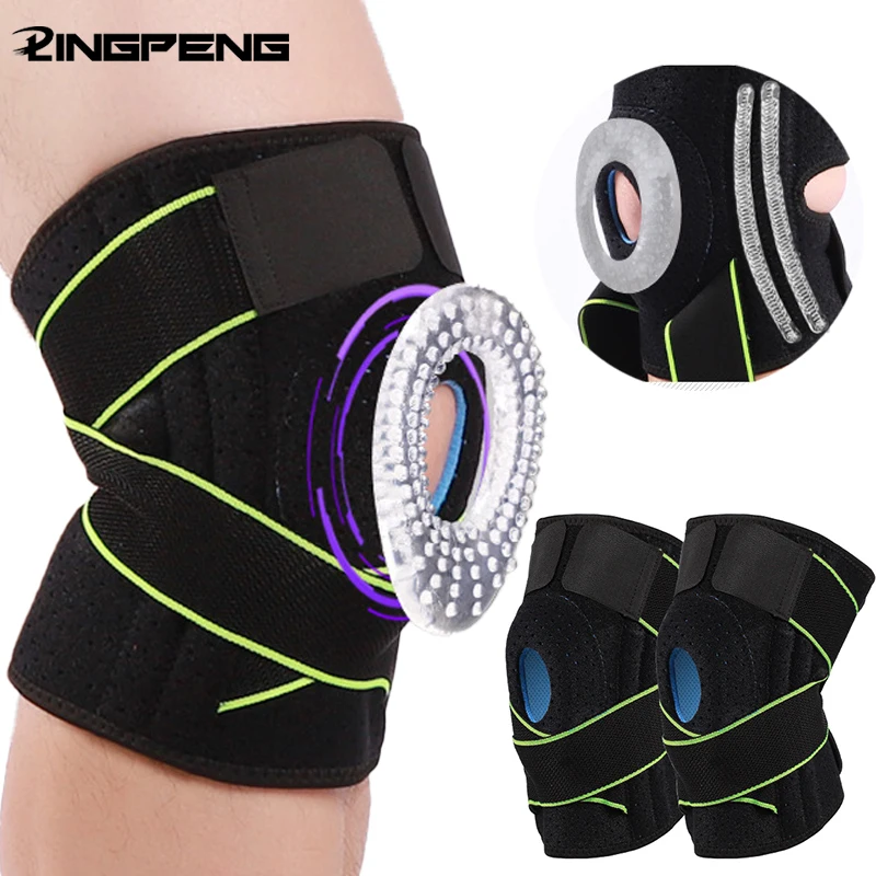 Fitness Kneepad Bandage Druck Elastische Knie Pads Arthritis Gelenke Schutz Sport Ausrüstung Volleyball Knie Brace Protector