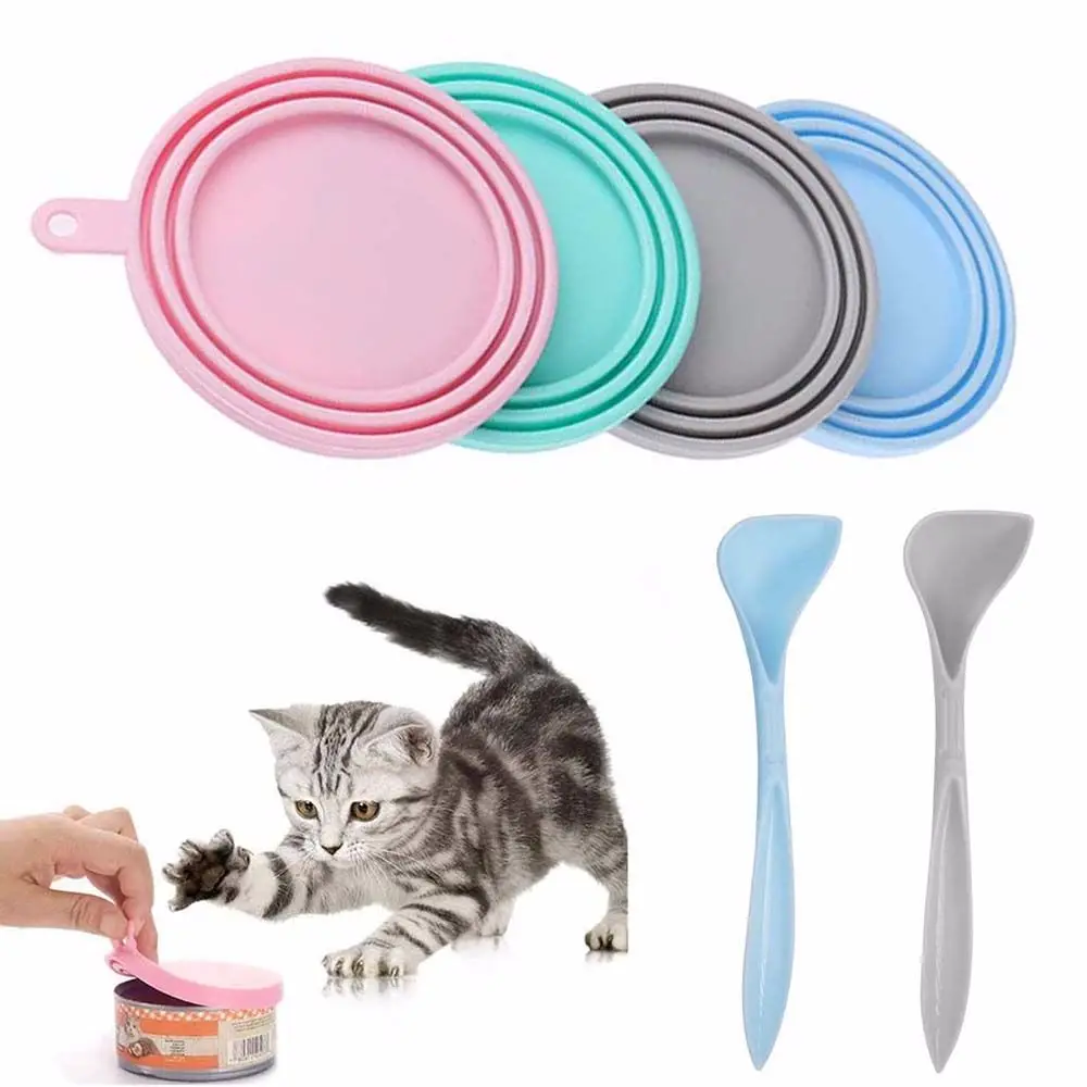 Reusable Puppy Jar Canned Kitten Mixing Dog Food Scoop Food Can Lid Seal Cover Cat Feeding Shovel