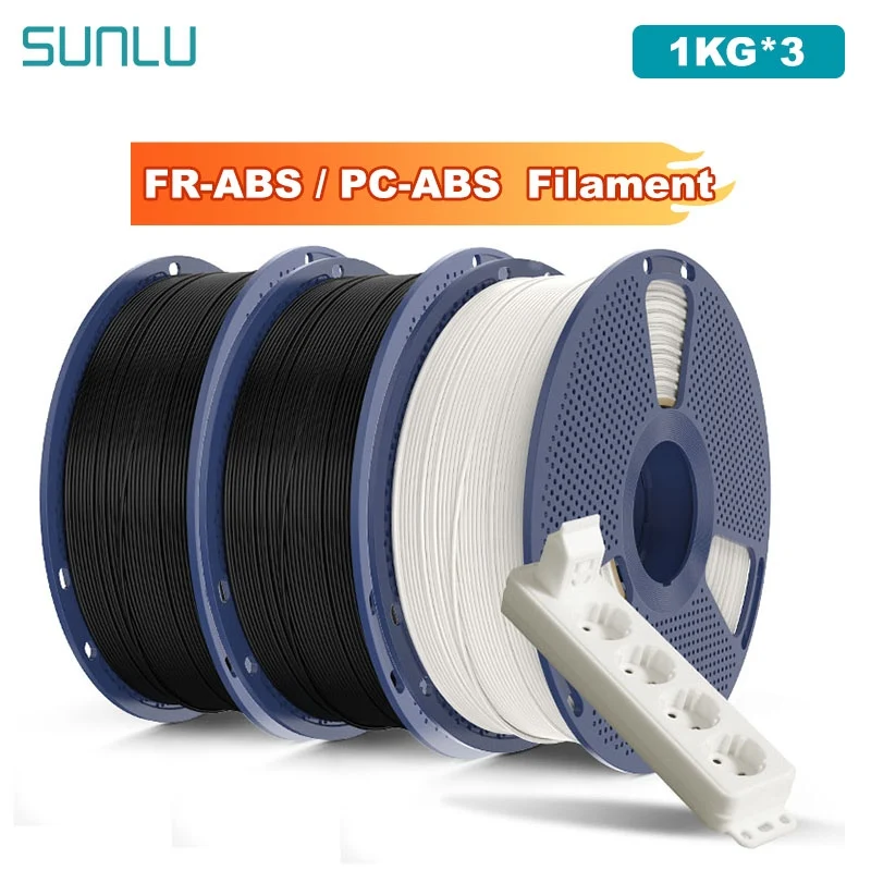 

SUNLU 3KG FR-ABS/PC-ABS Filament 1.75mm 1KG Spool(2.2lbs) for Electronics, Auto Parts,Industrial Parts&3D Printer