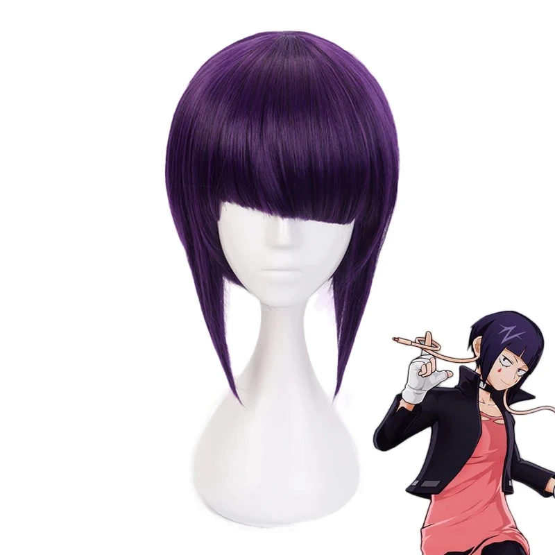

Anime Boku No My Hero Academia Kyoka Jiro Jirou Kyouka Cosplay Wig Women Dark Purple Short Halloween Party Hair Wigs