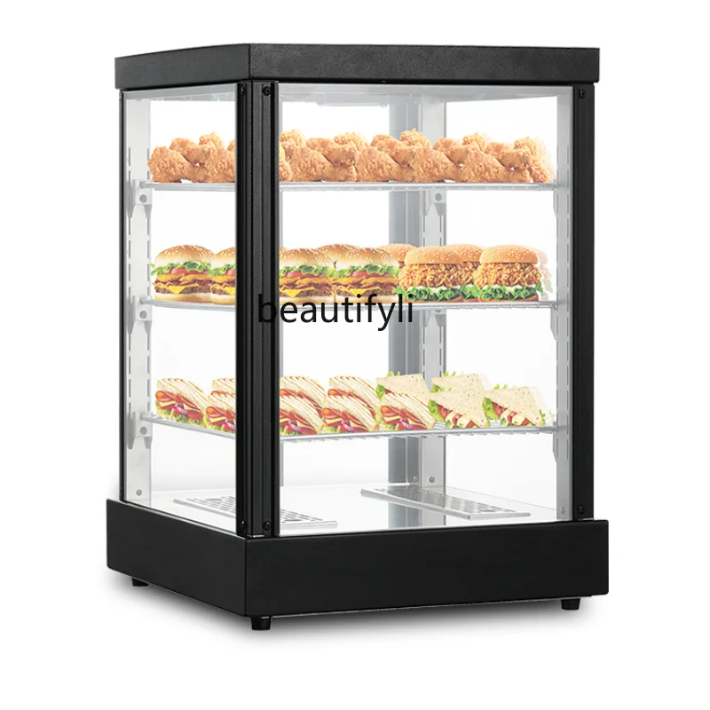 Heated Display Cabinet Biscuit Sandwich Fried Chicken Single Door Cooked Food Display Cabinets Commercial Use