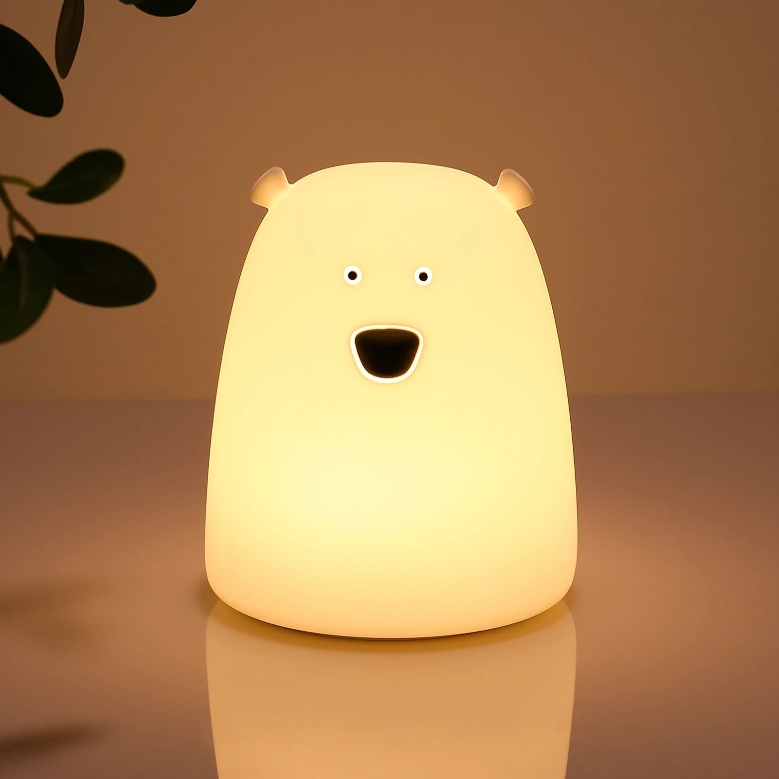 Mini Cat Nightlights Kawaii Bear Touch Sensor Night Lamp Cute Elf Lighting 7 Colors Led Gift for Baby Kids Christmas Decor Room