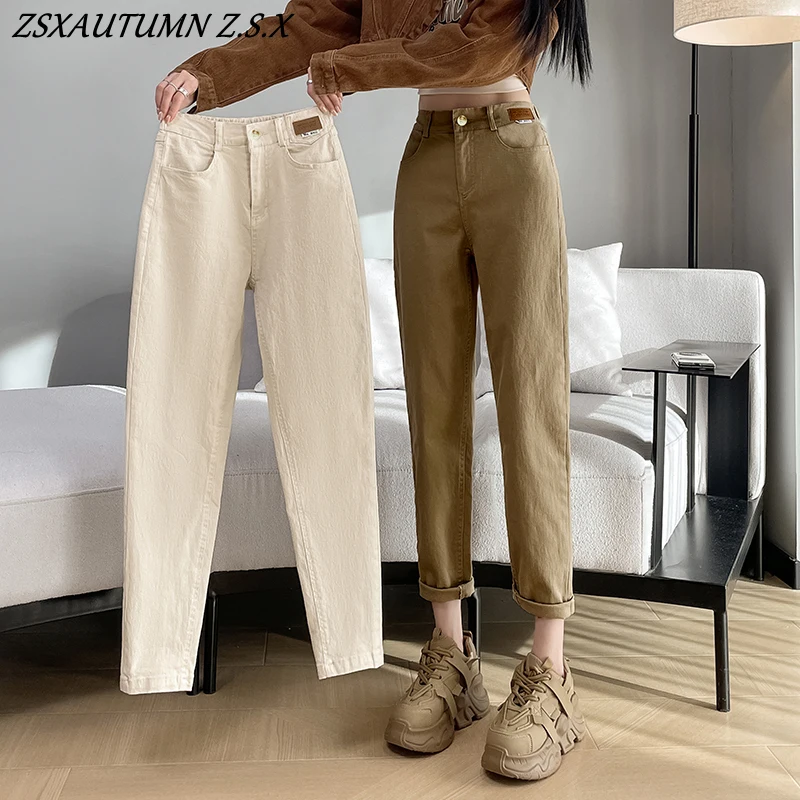 Fashion Jeans Women 2024 New Harlan Cowboy Pants Loose High Waist Female Slim Joker Nine Radish Pants Ladies Ninth Pants