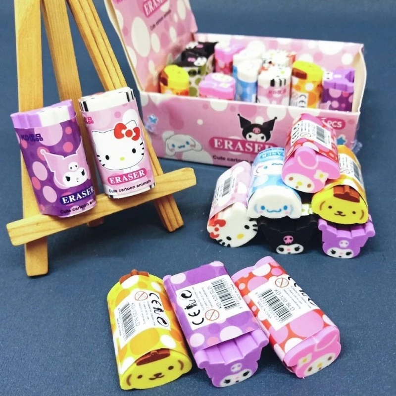 Cartoon Sanrio Cinnamoroll Pompom Purin My Melody Creative Student Animation Rubber Stationery Can Be Cut Without Trace Eraser