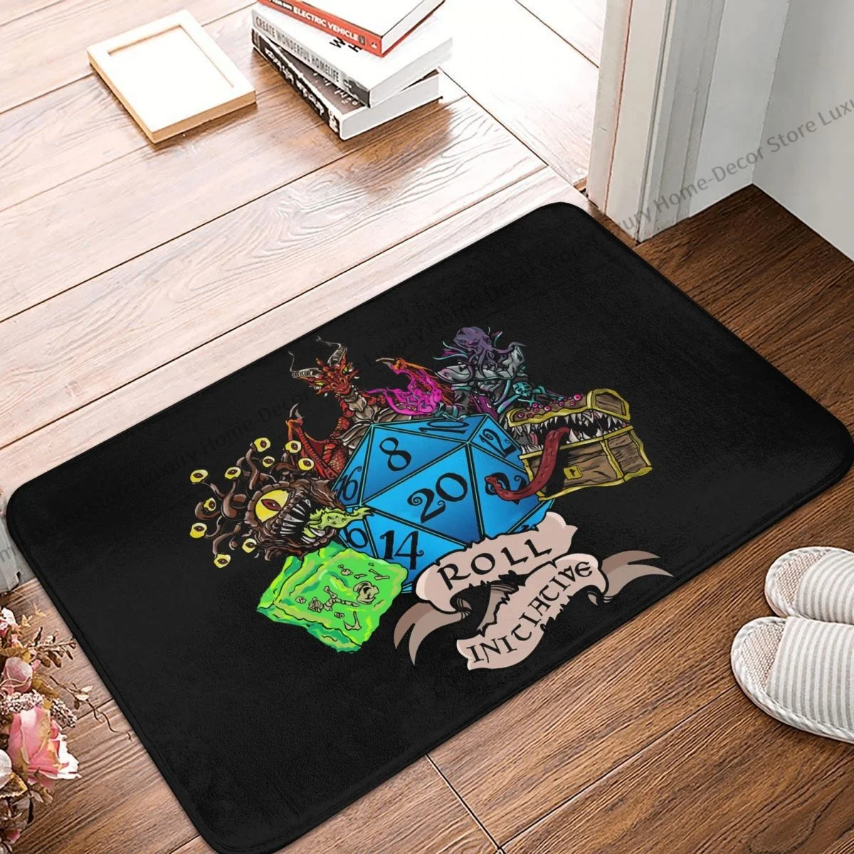 Dnd Non-slip Doormat Roll Initiative Bath Kitchen Mat Outdoor Carpet Home Pattern Decor