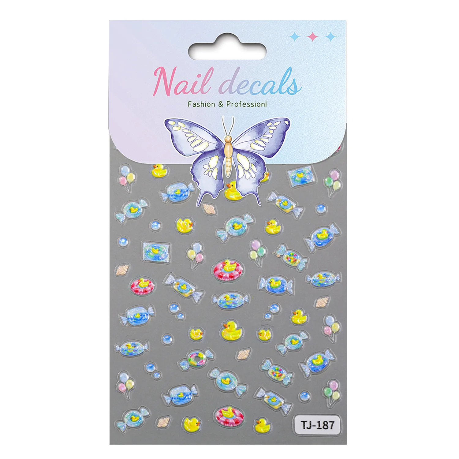 1 Set 5D Embossed Summer Ocean Nail Stickers Aurora Marine Animal Kids Self Adhesive DIY Manicure Nail Art Decor Ornaments view 5