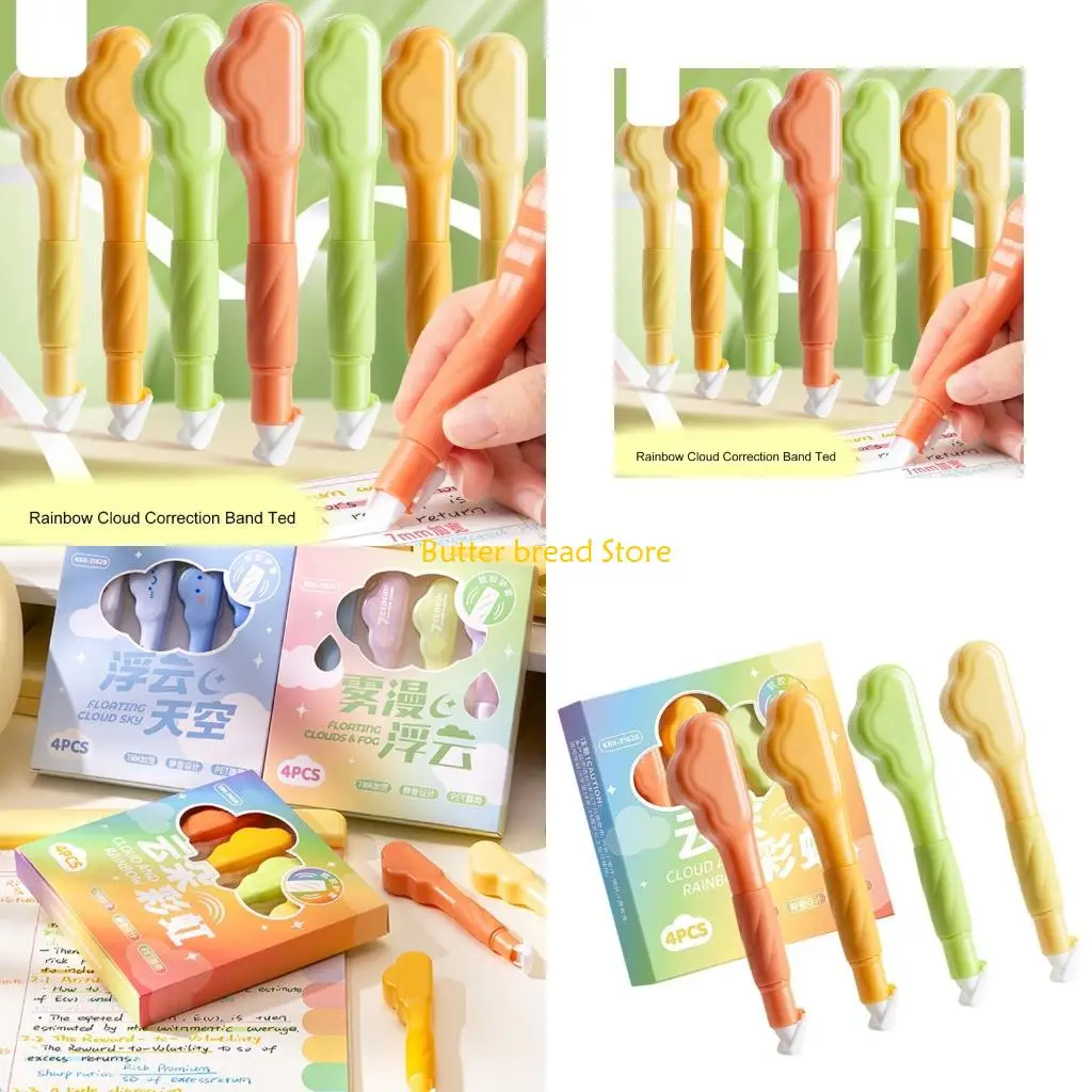 W89C 4Pcs Pen Correction Tapes Easy to Carry & Use with Quiet Feature Student Correction Pen Suitable for Classrooms