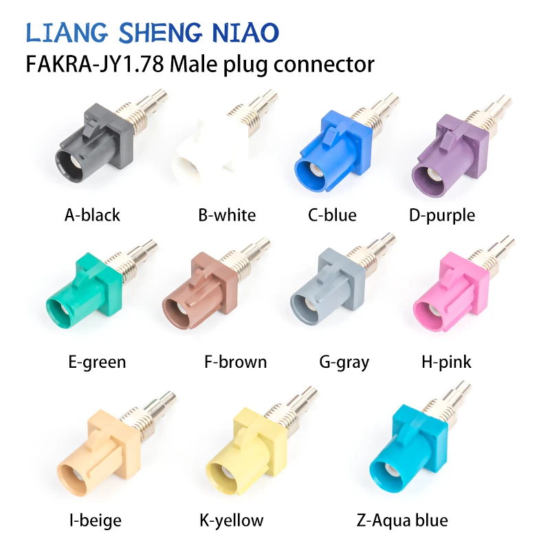 Automotive connector FAKRA-JY male head with nut connected 1.78 wire