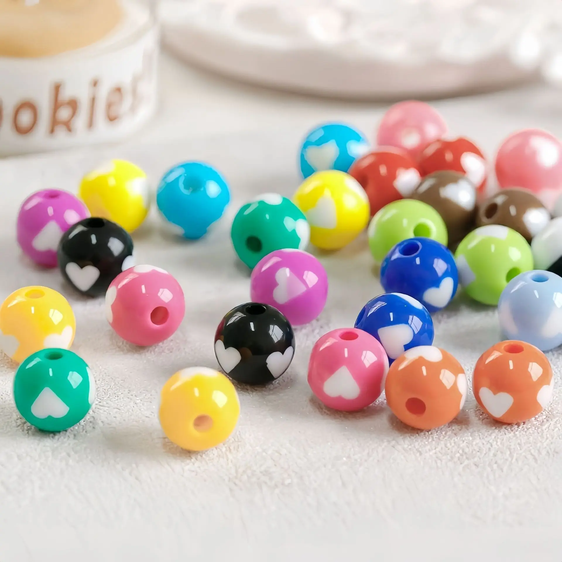 10pcs/lot Fresh New Pastel Baby Pink Colors Round Gumball Acrylic Jewelry Pearl Beads Necklace Bracelet Earring Making