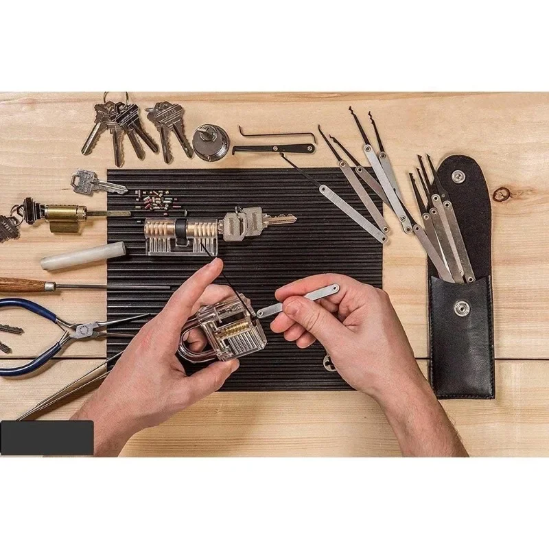 15/25Pcs Locksmith Unlocking Tools Lock Pick Set Professional Training Skill Practice Kit Novice Practice Unlocking Tools