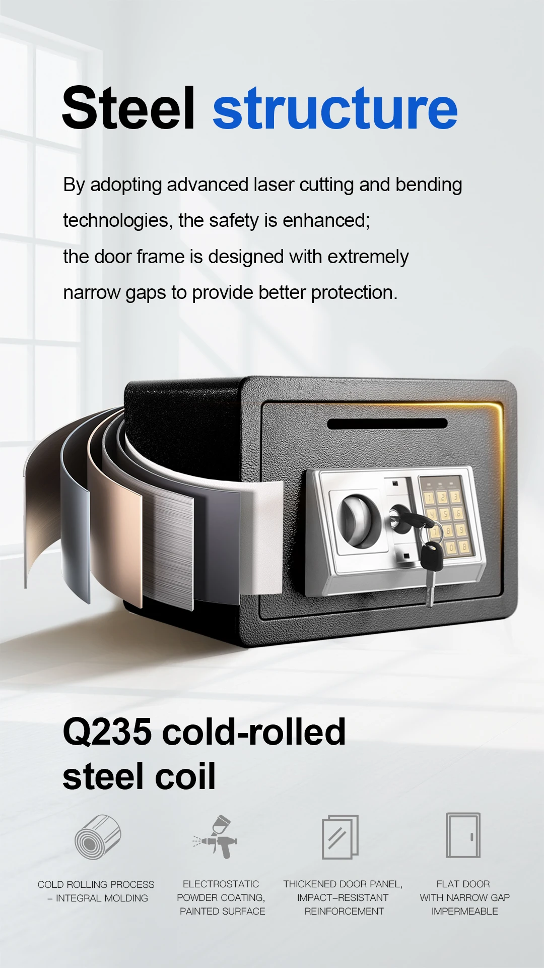 Home Safe Deposit Box Secure Storage for Cash, Jewelry & USD Documents Anti-Theft Piggy Bank & Home Security Safe for Valuables & Important Papers – Reliable Personal Safe to Protect Your Valuables Digital Lock Safe Decor Electronic Wall Ornaments Fa