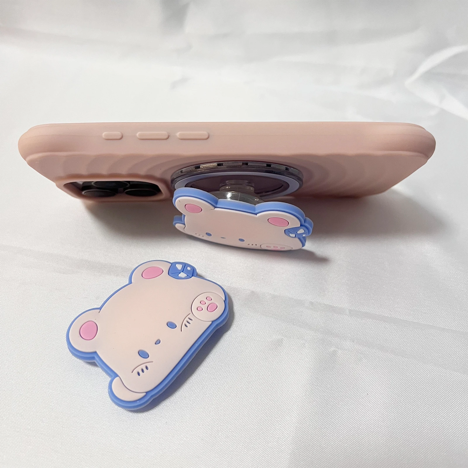 ที่วางโทรศัพท์รูปสัตว์น่ารัก หมีเลมอน ที่จับโทรศัพท์แบบมีกริป ที่ตั้งโทรศัพท์ รองรับ iPhone 17 iPhone 16Pro Max Samsung