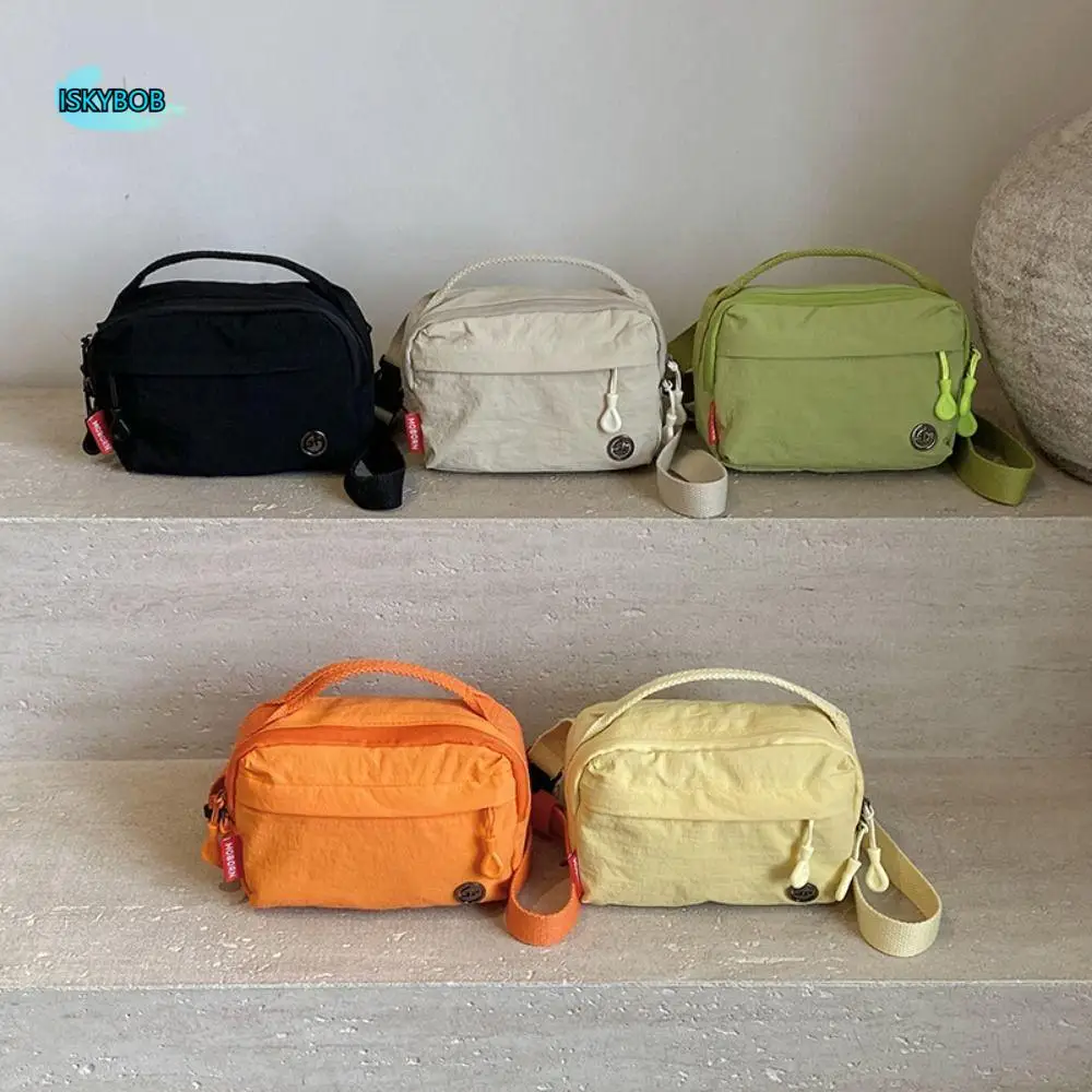 

Korean Style Nylon Crossbody Bag Waist Pack Handbag Sports Shoulder Bag Lightweight Large Capacity Square Message Bag Outdoor