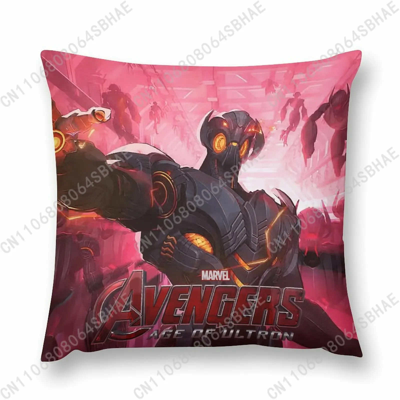 

Marvel Ultron Custom Pattern Short Plush Pillow Cover Soft Short Fur Cushion Living Room Personalized Decor Cosplay