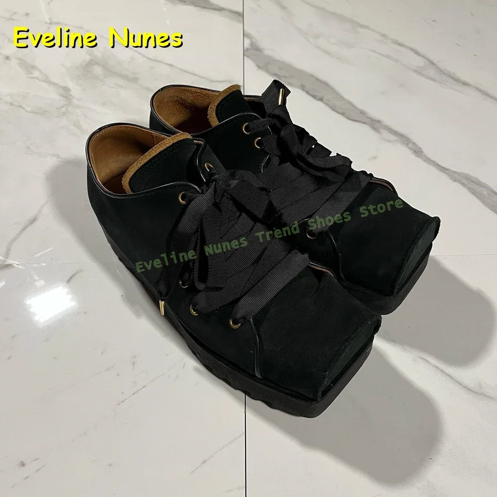 Riemgesp Klinknagel Platformpumps Gekruiste vierkante neus Retro schoenen Effen casual patchwork paar schoenen Enkellaarzen met dikke zool